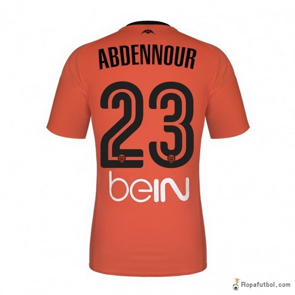 Camiseta Valencia Replica Tercera Ropa Abdennour 2016/17 Naranja